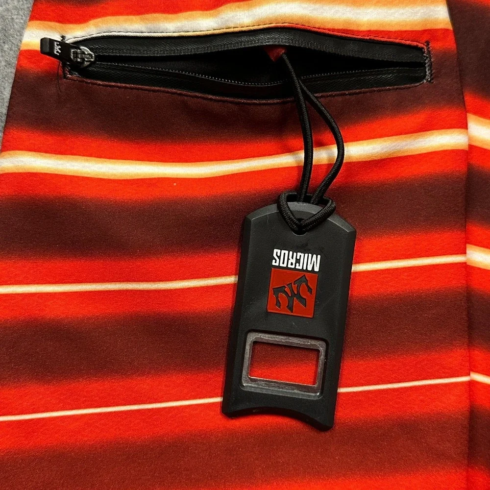 Micros Board Shorts Mens Size 36 NWT Back Red White‎ Stripes Key Loop Surf Swim